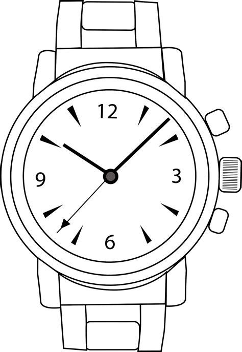 watch clipart black and white.